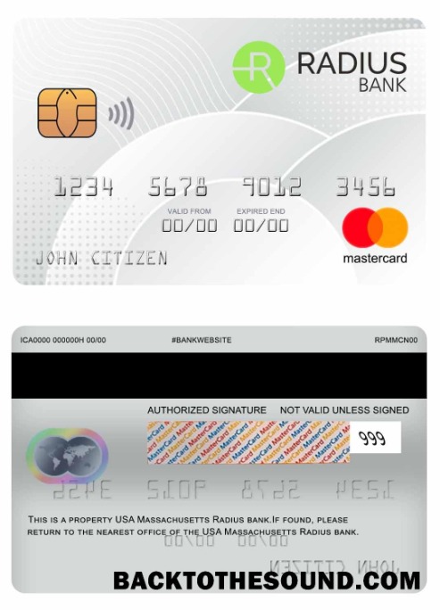 Λήψη ΗΠΑ Massachusetts Radius Τράπεζα Mastercard Δείγμα προεπισκόπηση