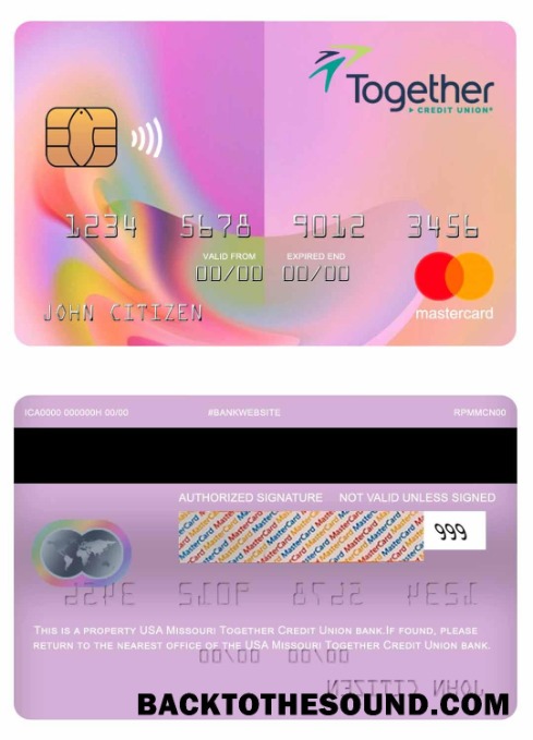 Λήψη ΗΠΑ Missouri Together Πίστωση ένωση Τράπεζα Mastercard Δείγμα προεπισκόπηση