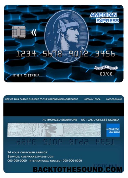 Λήψη ΗΠΑ Νέο York American Express μπλε Τράπεζα Πίστωση Κάρτα Δείγμα πρότυπο