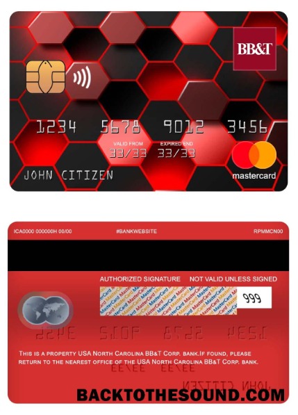 Λήψη ΗΠΑ North Carolina BB&T Corp. Τράπεζα Mastercard Δείγμα προεπισκόπηση