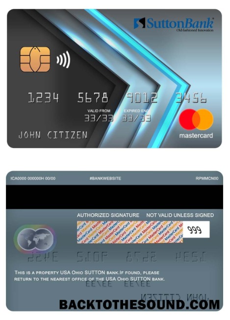 Λήψη ΗΠΑ Ohio SUTTON Τράπεζα Mastercard Δείγμα προσχέδιο
