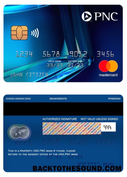 Λήψη ΗΠΑ PNC Τράπεζα Mastercard Δείγμα προσχέδιο