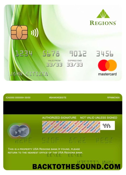 Λήψη ΗΠΑ Regions Τράπεζα Mastercard Δείγμα δείγμα