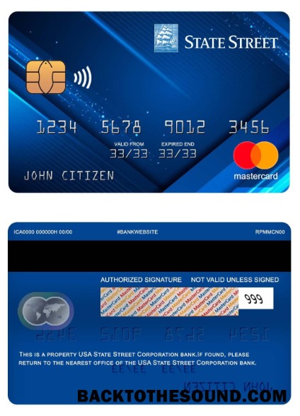 Λήψη ΗΠΑ State Street Corporation Τράπεζα Mastercard Δείγμα σχεδιασμό