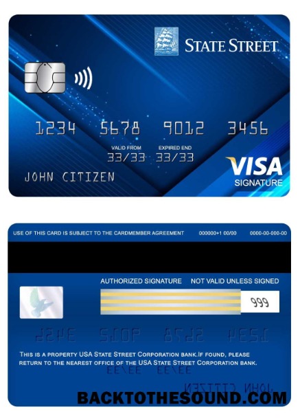 Λήψη ΗΠΑ State Street Corporation Τράπεζα Υπογραφή Κάρτα Δείγμα σχεδιασμό