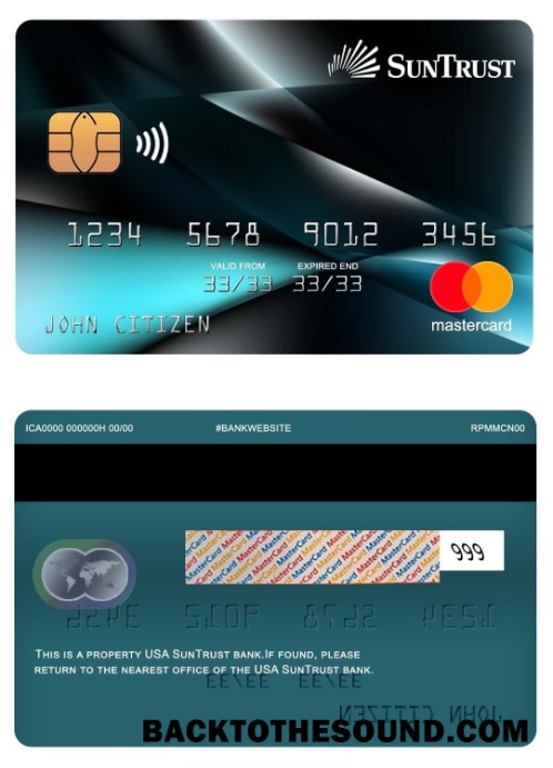 Λήψη ΗΠΑ SunTrust Τράπεζα Mastercard Δείγμα δείγμα