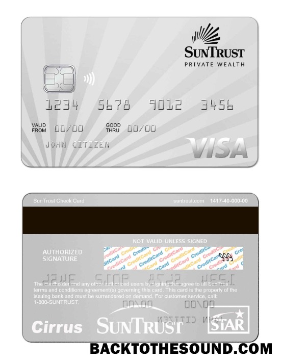 Λήψη ΗΠΑ SunTrust Τράπεζα Βίζα Κάρτα Δείγμα προσχέδιο
