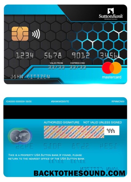 Λήψη ΗΠΑ Sutton Τράπεζα Mastercard Δείγμα δείγμα