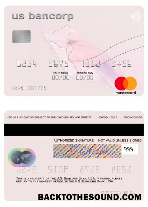 Λήψη ΗΠΑ U.S. Bancorp Τράπεζα Mastercard Δείγμα σχεδιασμό