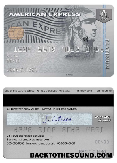 Λήψη ΗΠΑ USAA Τράπεζα Amex Κάρτα Δείγμα πρότυπο