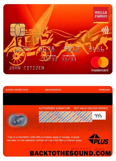 Λήψη ΗΠΑ Wells Fargo Τράπεζα Mastercard Δείγμα προεπισκόπηση