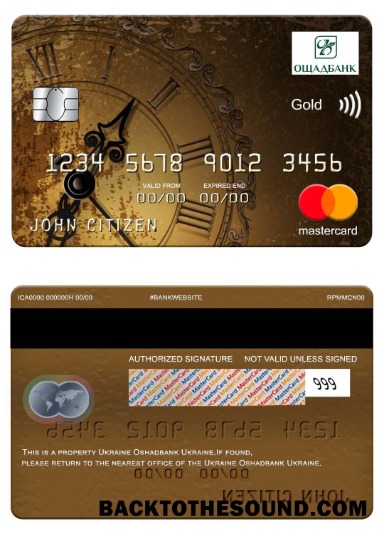 Λήψη Ουκρανία Oshadbank Ουκρανία Mastercard gold Δείγμα σχεδιασμό