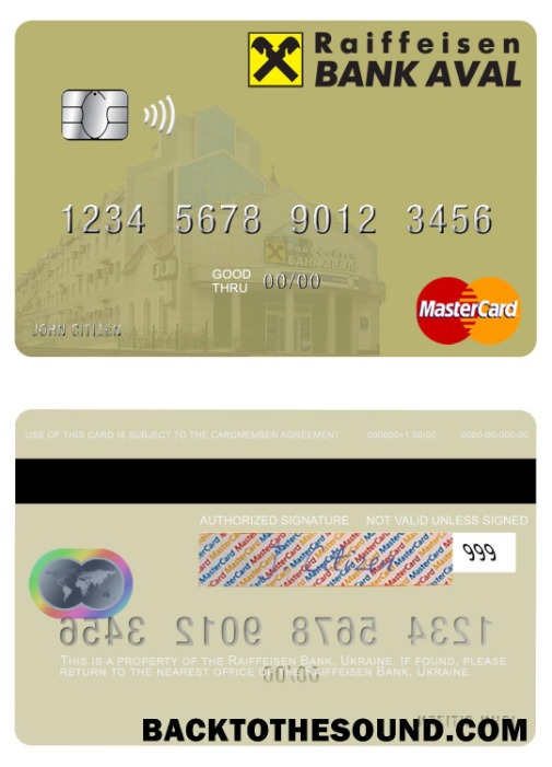 Λήψη Ουκρανία Raiffeisen Τράπεζα Mastercard Δείγμα προσχέδιο