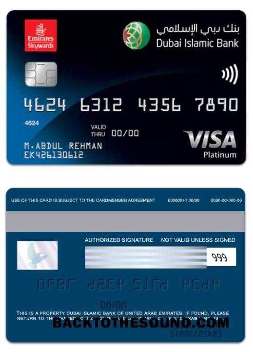 Λήψη Ηνωμένα Αραβικά Εμιράτα Dubai Islamic Τράπεζα Emirates Skywards DIB Platinum Δείγμα προεπισκόπηση