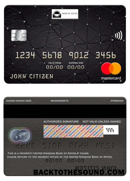 Λήψη Ηνωμένο Βασίλειο Τράπεζα of Aston Mastercard Δείγμα σχεδιασμό