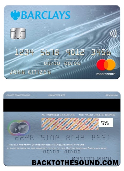 Λήψη Ηνωμένο Βασίλειο Barclays Τράπεζα Mastercard Δείγμα πρότυπο
