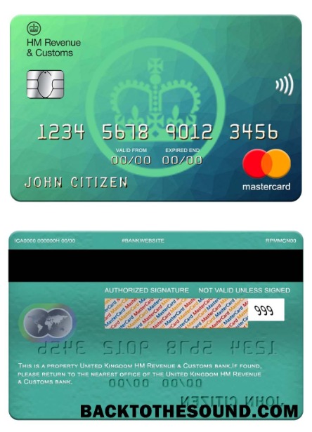 Λήψη Ηνωμένο Βασίλειο HM Έσοδα & Customs Τράπεζα Mastercard Δείγμα προεπισκόπηση