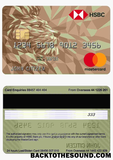 Λήψη Ηνωμένο Βασίλειο HSBC Gold Mastercard Πίστωση Κάρτα Δείγμα δείγμα