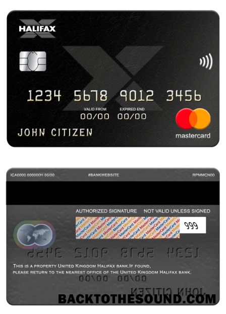 Λήψη Ηνωμένο Βασίλειο Halifax Τράπεζα Mastercard Δείγμα προσχέδιο