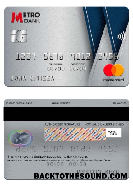 Λήψη Ηνωμένο Βασίλειο Metro Τράπεζα Mastercard Δείγμα σχεδιασμό