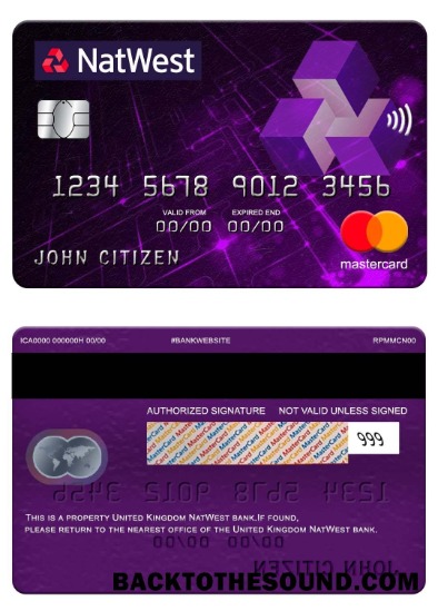 Λήψη Ηνωμένο Βασίλειο NatWest Τράπεζα Mastercard Δείγμα προεπισκόπηση