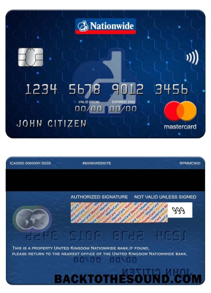 Λήψη Ηνωμένο Βασίλειο Nationwide Τράπεζα Mastercard Δείγμα δείγμα