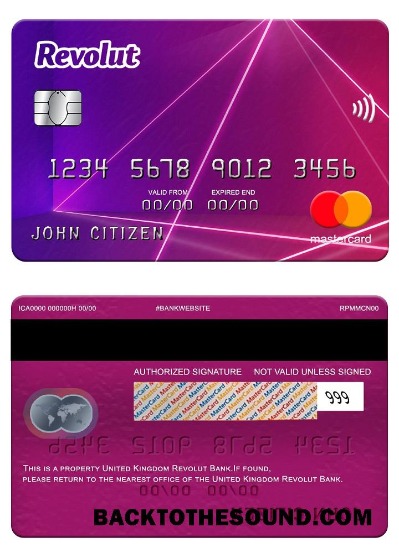 Λήψη Ηνωμένο Βασίλειο Revolut Τράπεζα Mastercard Δείγμα σχεδιασμό