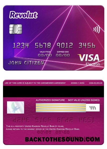 Λήψη Ηνωμένο Βασίλειο Revolut Τράπεζα Βίζα electron Κάρτα Δείγμα προεπισκόπηση