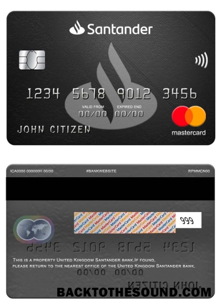 Λήψη Ηνωμένο Βασίλειο Santander Τράπεζα Mastercard Δείγμα προσχέδιο