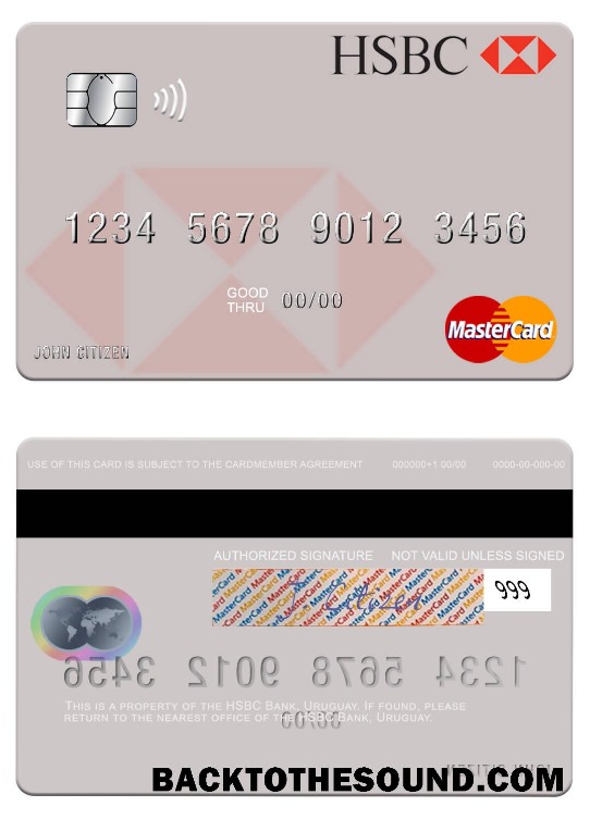 Λήψη Ουρουγουάη HSBC Τράπεζα Mastercard Δείγμα δείγμα