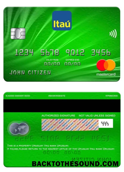 Λήψη Ουρουγουάη Itau Τράπεζα Mastercard Δείγμα σχεδιασμό
