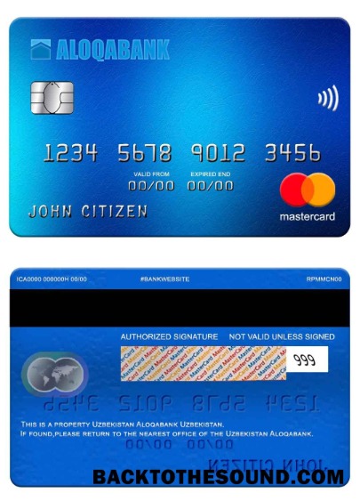 Λήψη Ουζμπεκιστάν Aloqabank Mastercard Δείγμα προσχέδιο