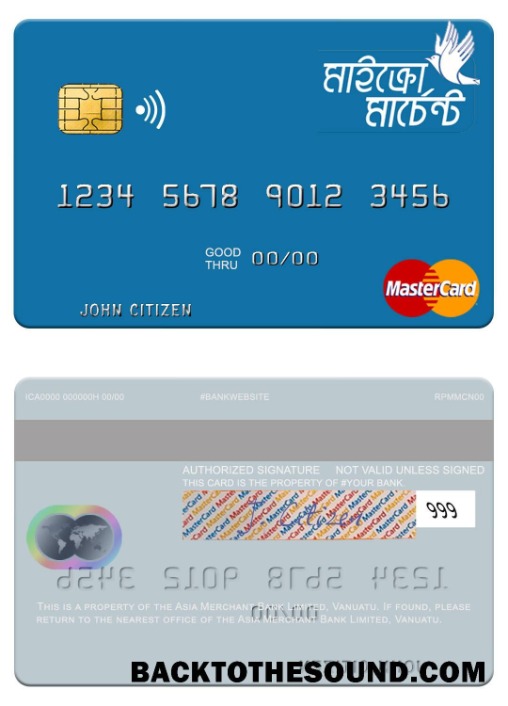 Λήψη Βανουάτου Asia Merchant Τράπεζα Limited Mastercard Δείγμα προσχέδιο
