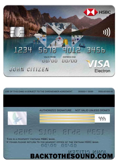 Λήψη Βιετνάμ HSBC Τράπεζα Βίζα electron Κάρτα Δείγμα δείγμα