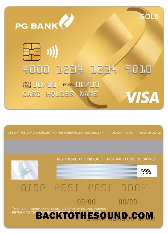 Λήψη Βιετνάμ PG Τράπεζα Βίζα Πίστωση gold Κάρτα Δείγμα πρότυπο