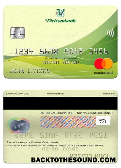 Λήψη Βιετνάμ Vietcombank Mastercard Δείγμα πρότυπο