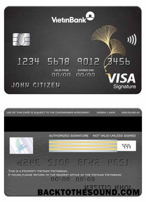Λήψη Βιετνάμ Vietinbank Βίζα Υπογραφή Κάρτα Δείγμα σχεδιασμό