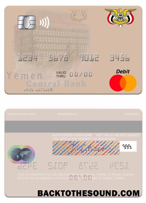 Λήψη Υεμένη Central Τράπεζα of Υεμένη Mastercard Δείγμα προεπισκόπηση