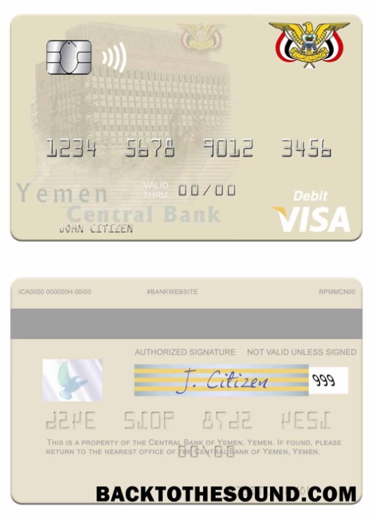 Λήψη Υεμένη Central Τράπεζα of Υεμένη Βίζα Χρέωση Κάρτα Δείγμα σχεδιασμό