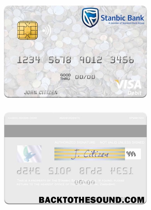 Λήψη Ζιμπάμπουε Stanbic Τράπεζα Βίζα Χρέωση Κάρτα Δείγμα σχεδιασμό