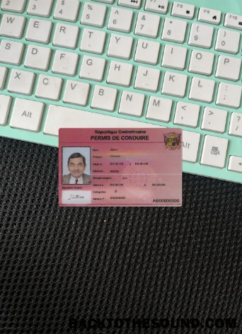 Pobierz Central African Prawo jazdy wygląd zdjęcia Przód Próbka makieta