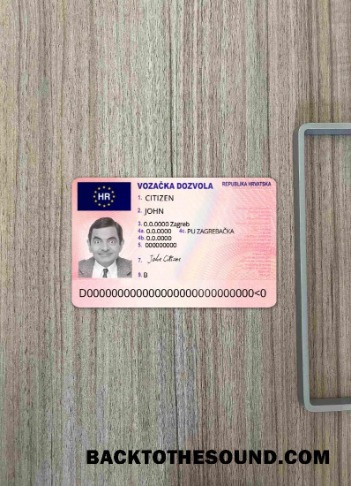 Pobierz Chorwacja Prawo jazdy wygląd zdjęcia Przód Próbka makieta