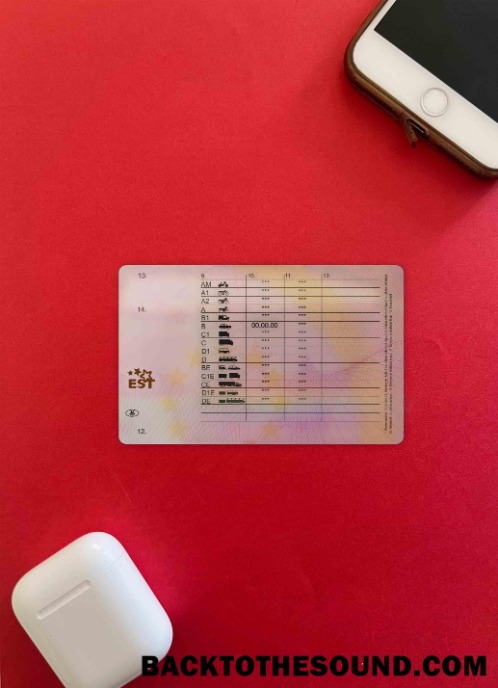 Pobierz Estonia Prawo jazdy wygląd zdjęcia Tył Próbka projekt