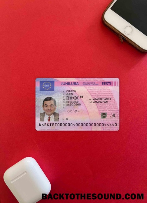 Pobierz Estonia Prawo jazdy wygląd zdjęcia Przód Próbka próbka