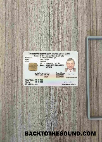 Pobierz Indie (Delhi) Prawo jazdy wygląd zdjęcia Przód Próbka podgląd