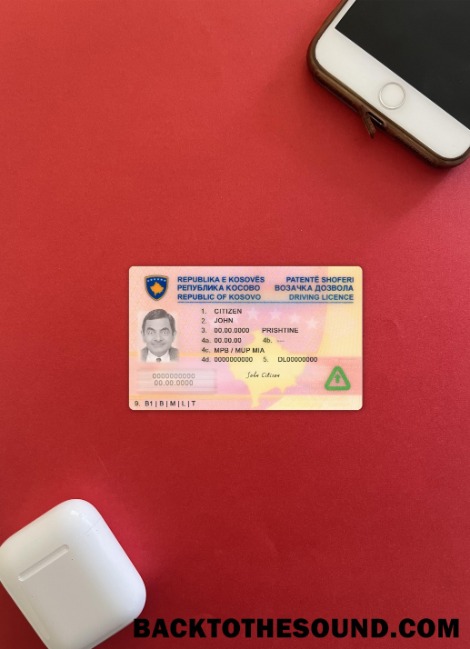 Pobierz Kosowo Prawo jazdy wygląd zdjęcia Przód Próbka próbka