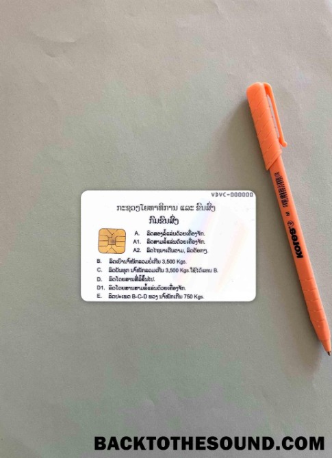 Pobierz Laos Prawo jazdy wygląd zdjęcia Tył Próbka projekt