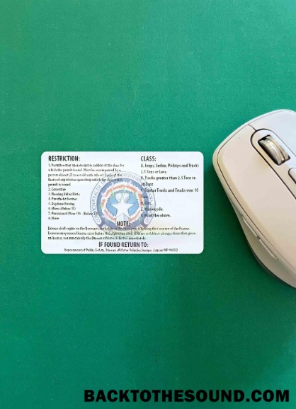 Pobierz Northern Mariana Islands Saipan Prawo jazdy wygląd zdjęcia Tył Próbka próbka