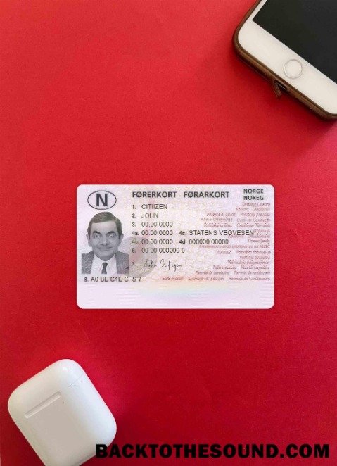 Wysoka Jakość Pobierz Norwegia Prawo jazdy Szablon, fully Edytowalny (2013 – Obecny) wygląd zdjęcia Przód Próbka