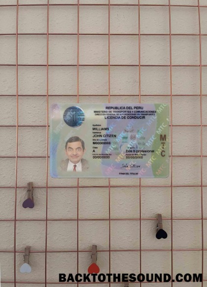 Pobierz Peru Prawo jazdy wygląd zdjęcia Przód Próbka szablon